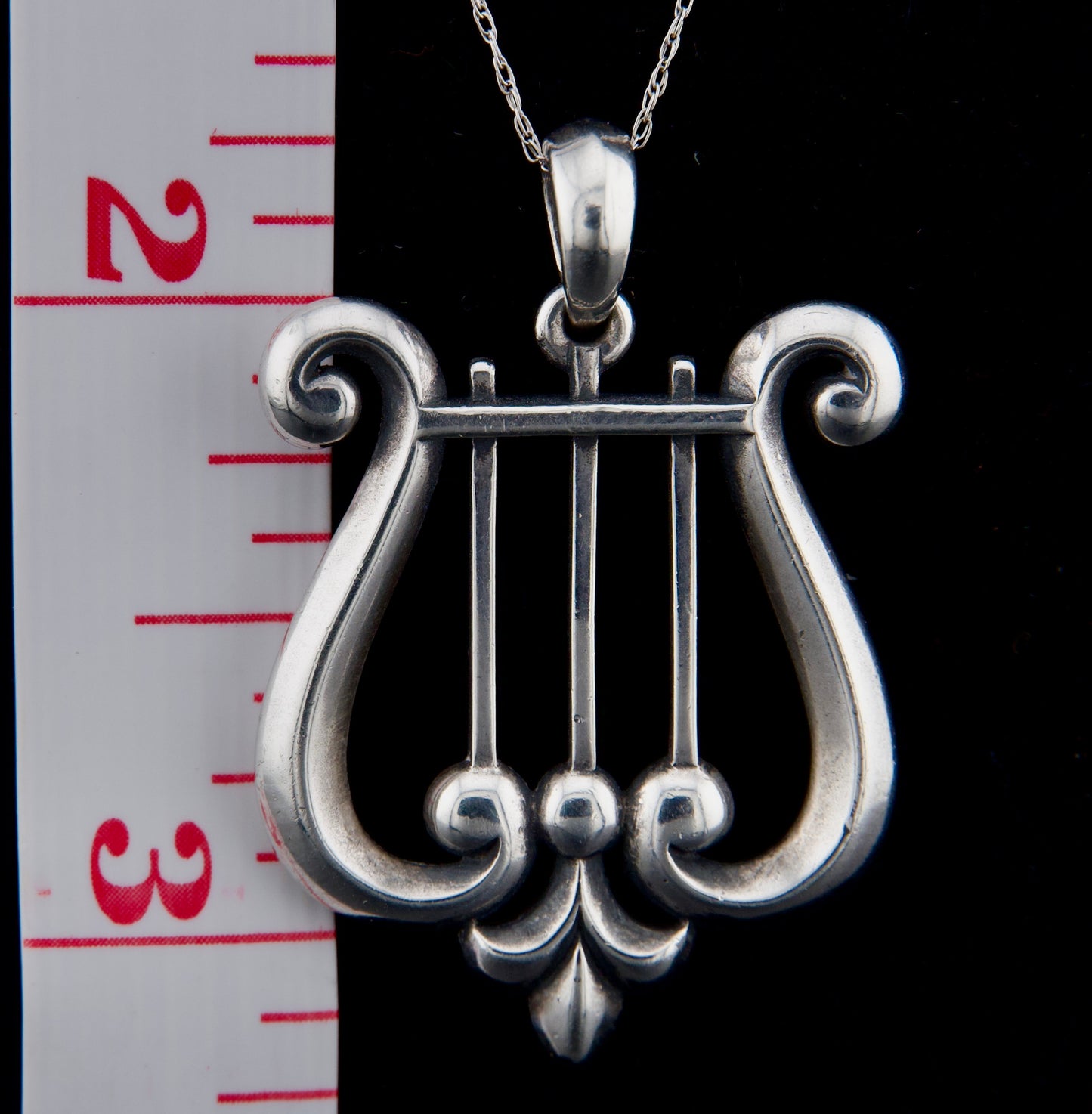 James Avery Retired Sterling Silver Lyre Harp Pendant