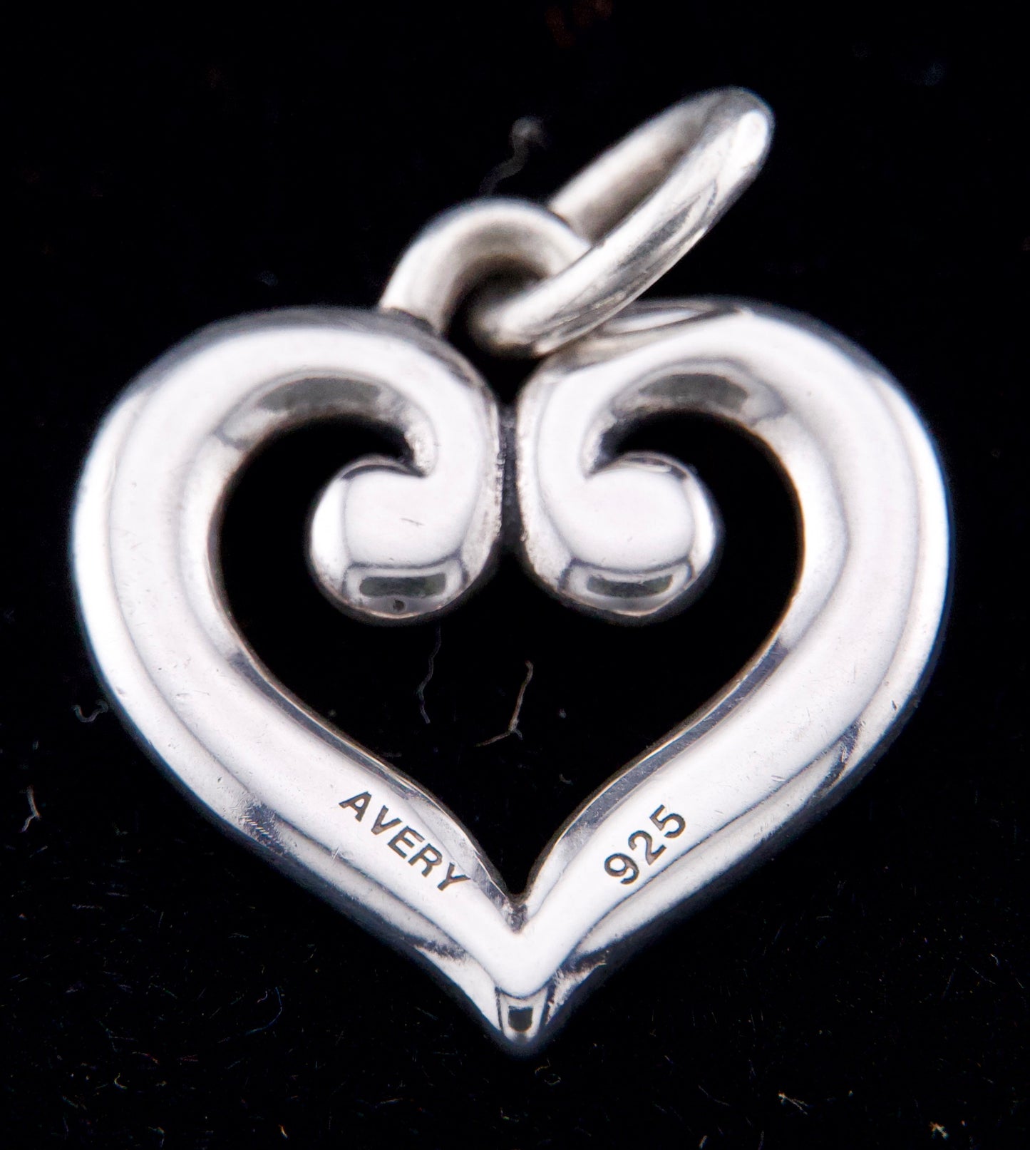 James Avery Retired Silver Scroll Heart Charm or Pendant