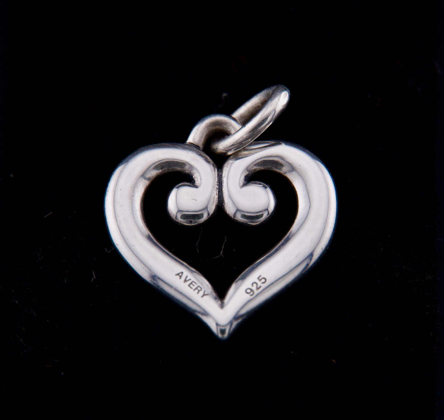 James Avery Retired Silver Scroll Heart Charm or Pendant