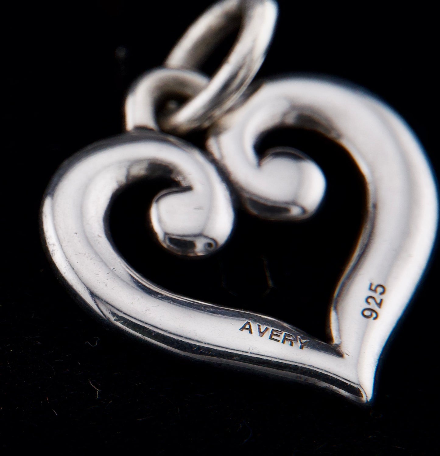 James Avery Retired Silver Scroll Heart Charm or Pendant