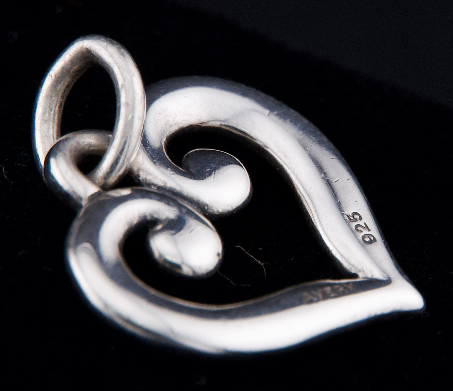 James Avery Retired Silver Scroll Heart Charm or Pendant