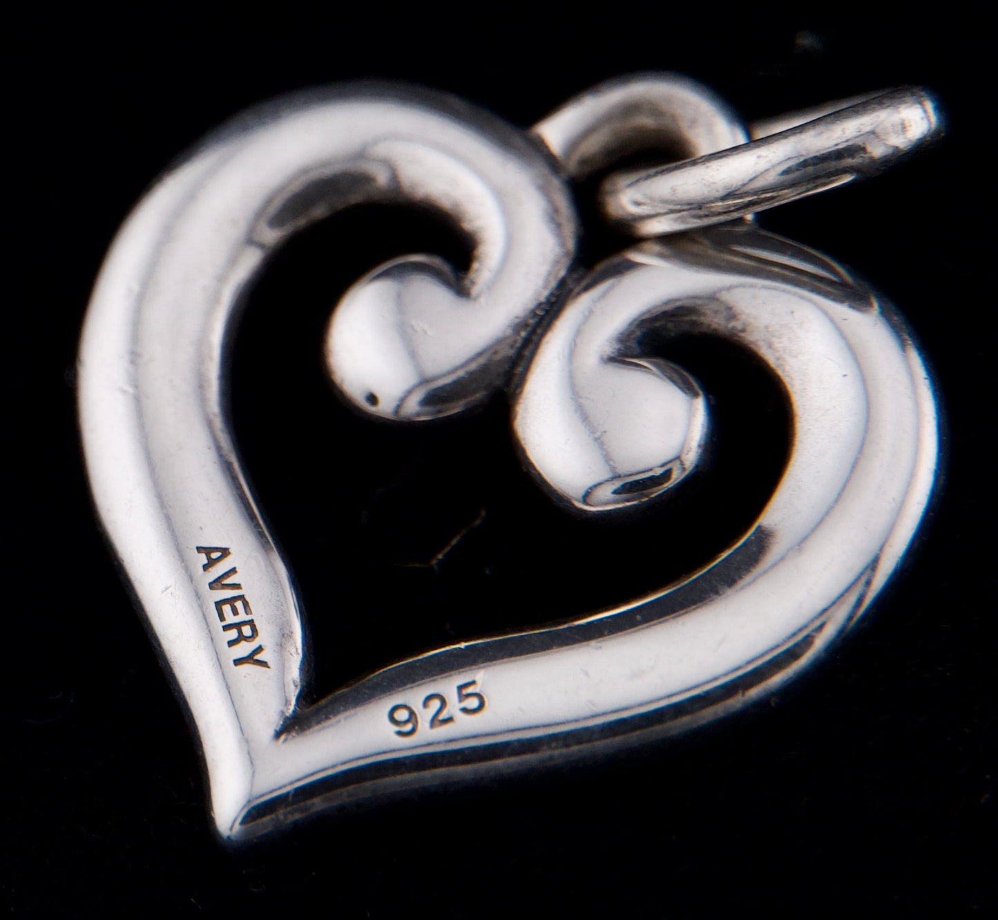 James Avery Retired Silver Scroll Heart Charm or Pendant