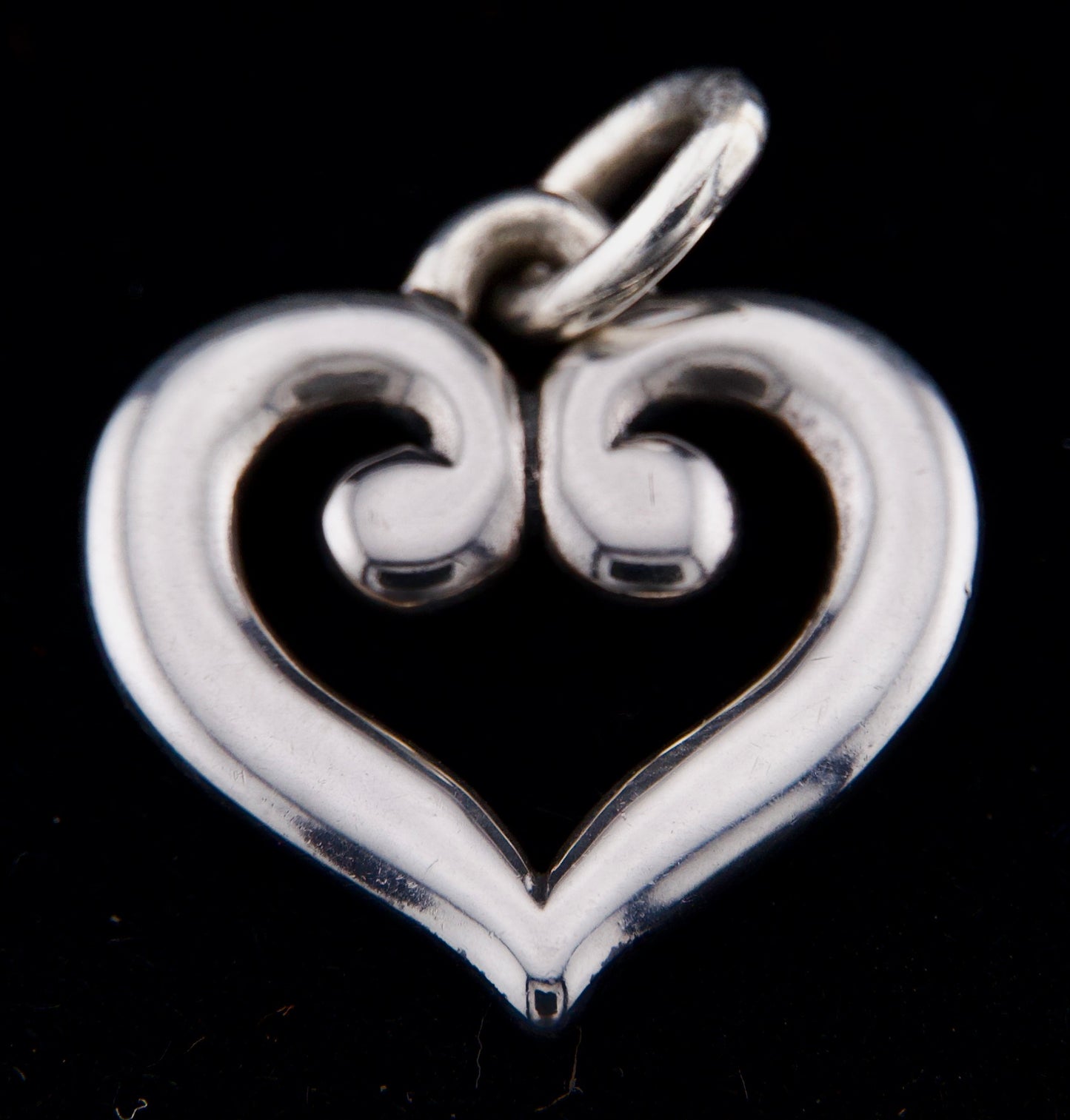 James Avery Retired Silver Scroll Heart Charm or Pendant