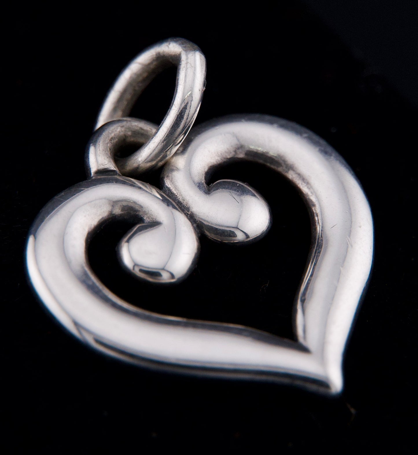 James Avery Retired Silver Scroll Heart Charm or Pendant