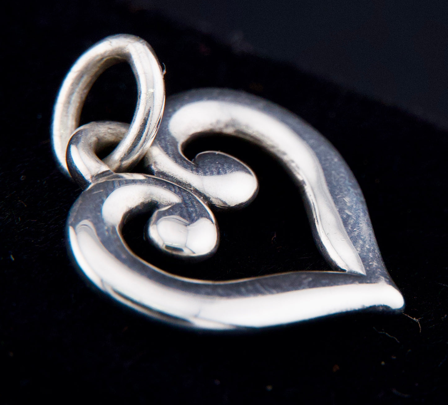 James Avery Retired Silver Scroll Heart Charm or Pendant