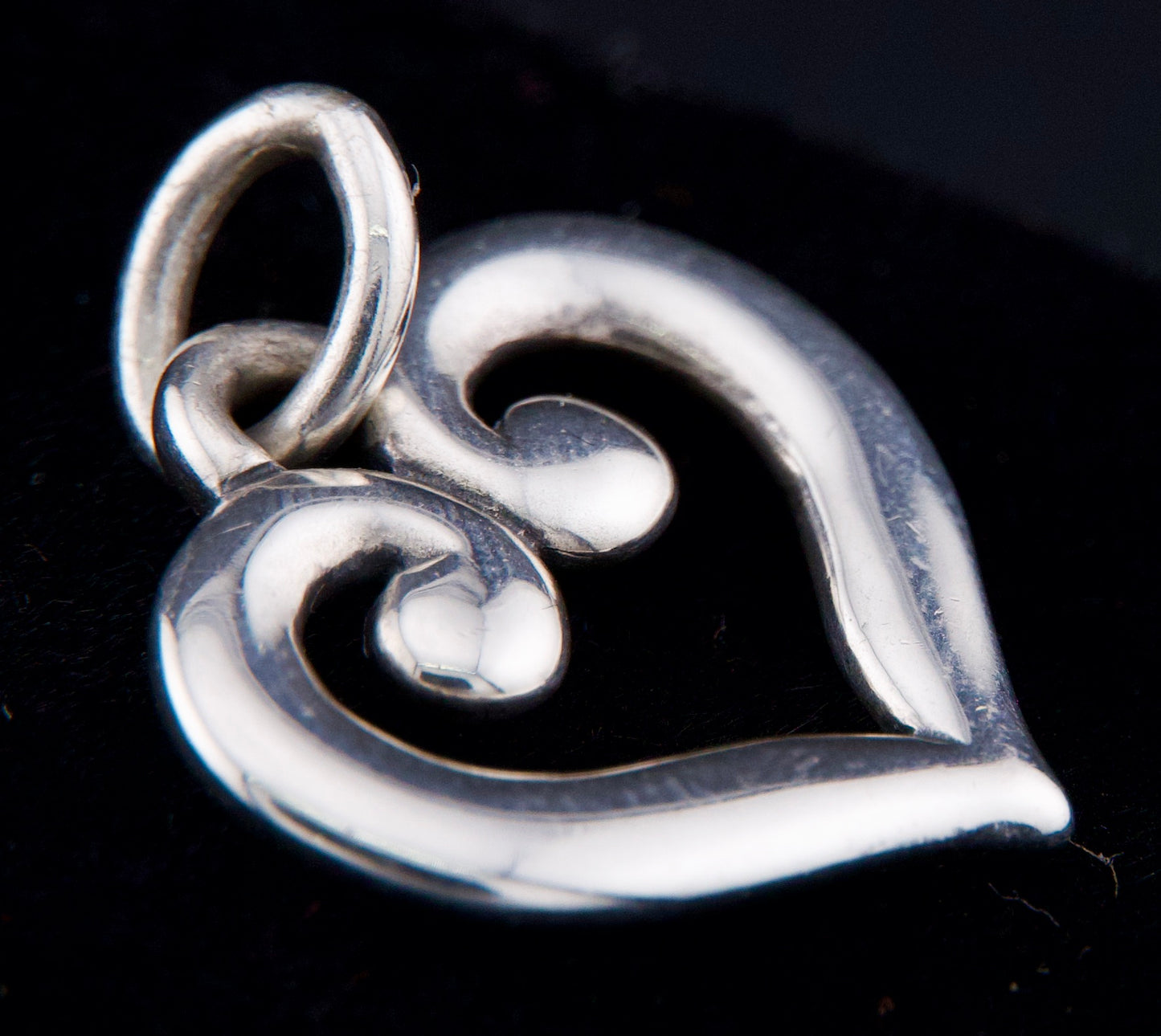 James Avery Retired Silver Scroll Heart Charm or Pendant