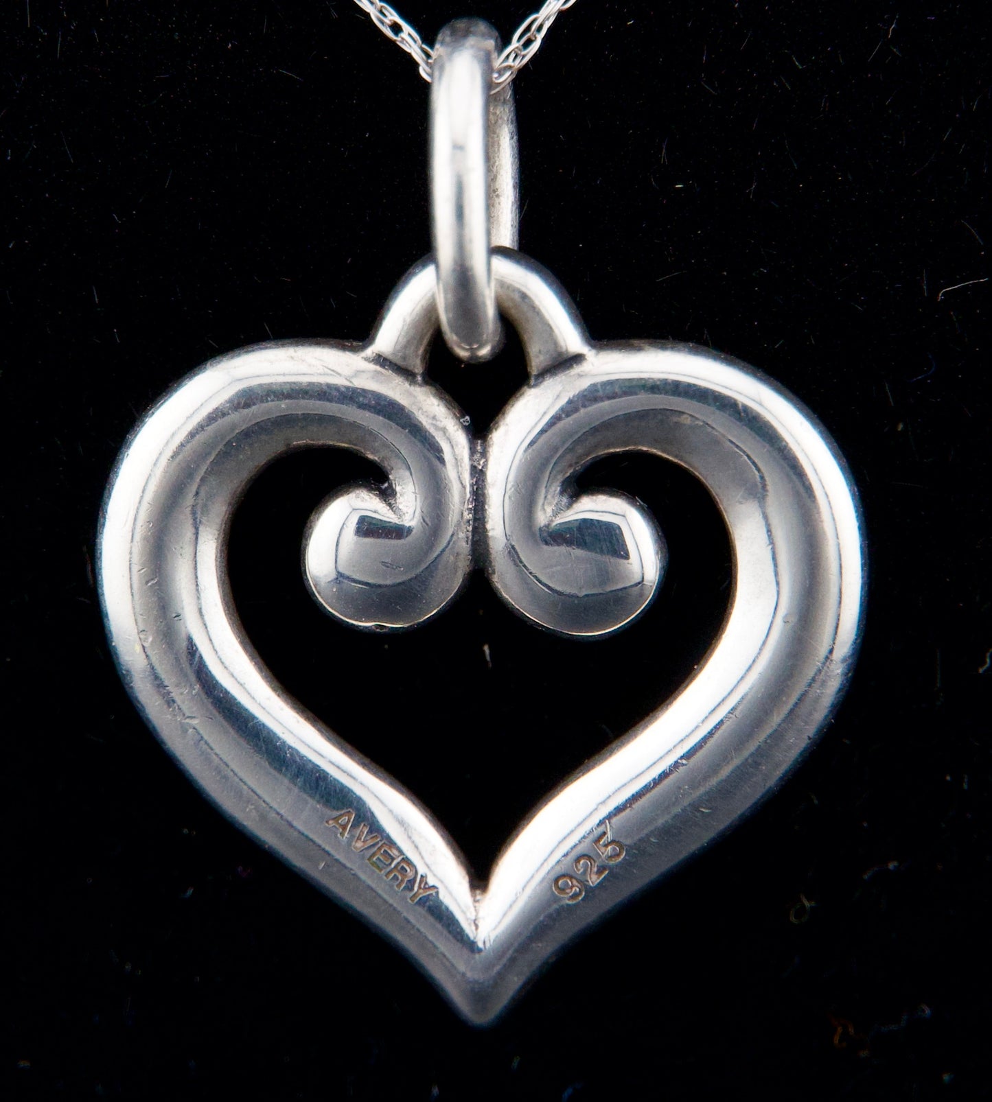 James Avery Retired Silver Scroll Heart Charm or Pendant