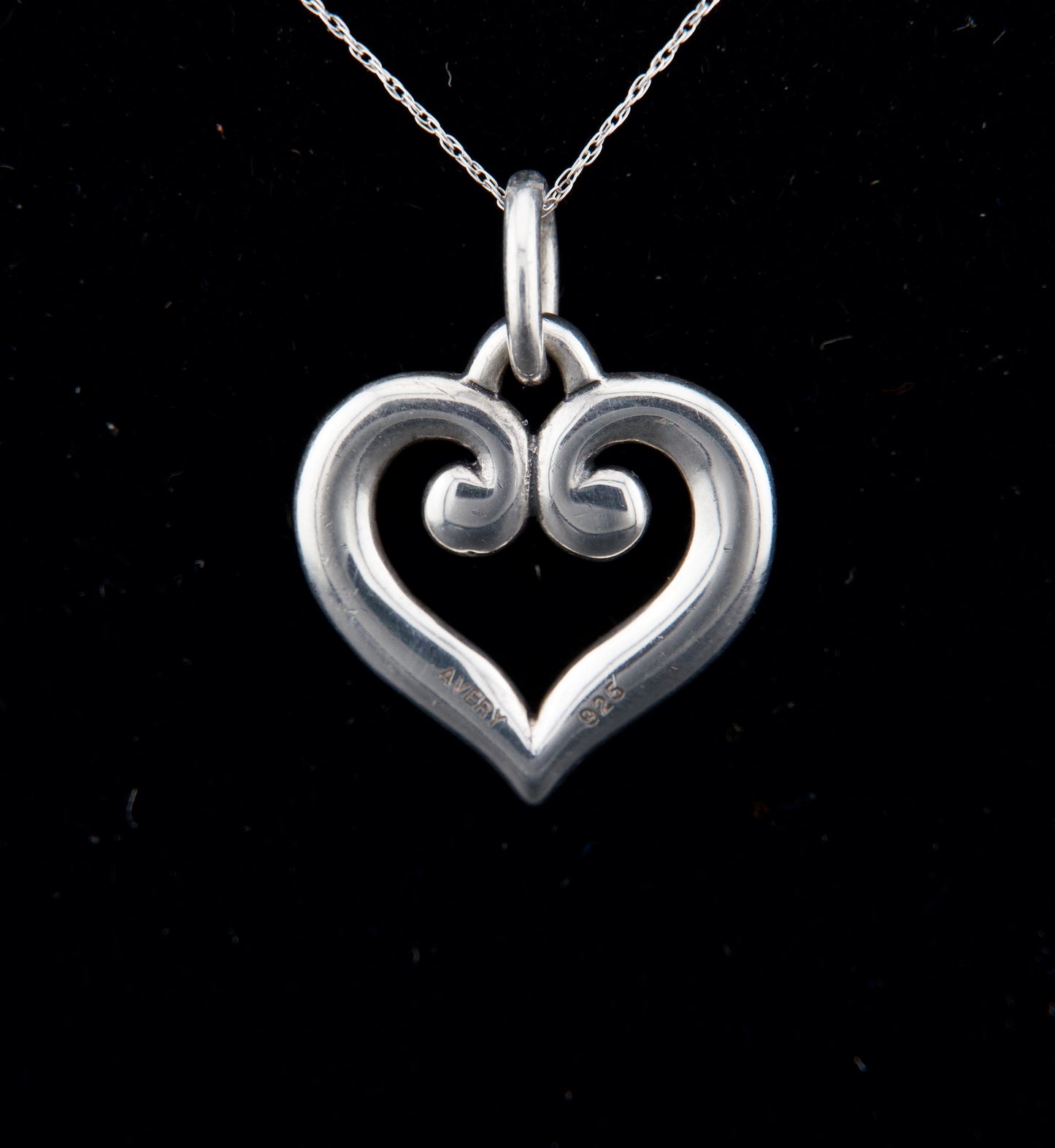James Avery Retired Silver Scroll Heart Charm or Pendant