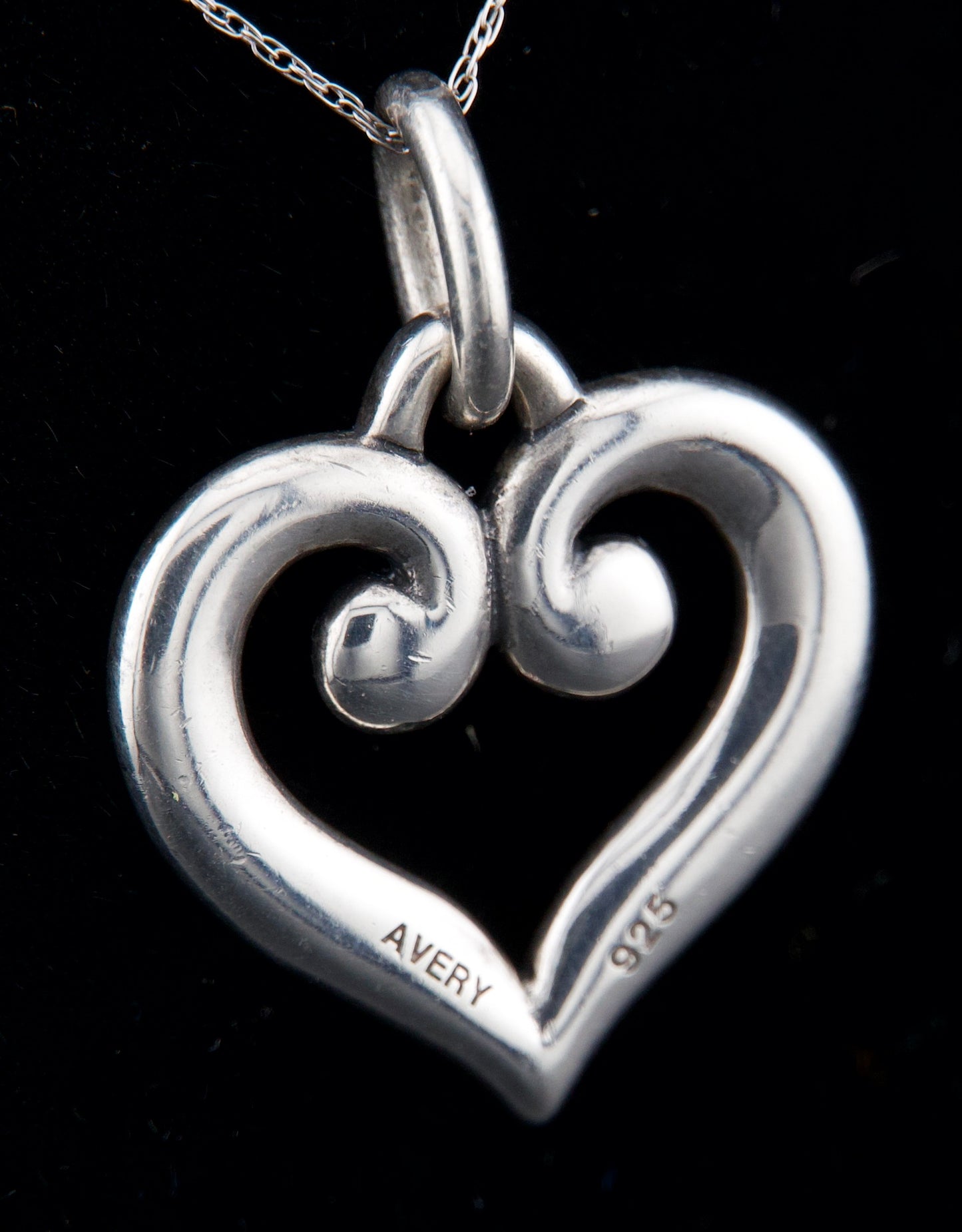 James Avery Retired Silver Scroll Heart Charm or Pendant