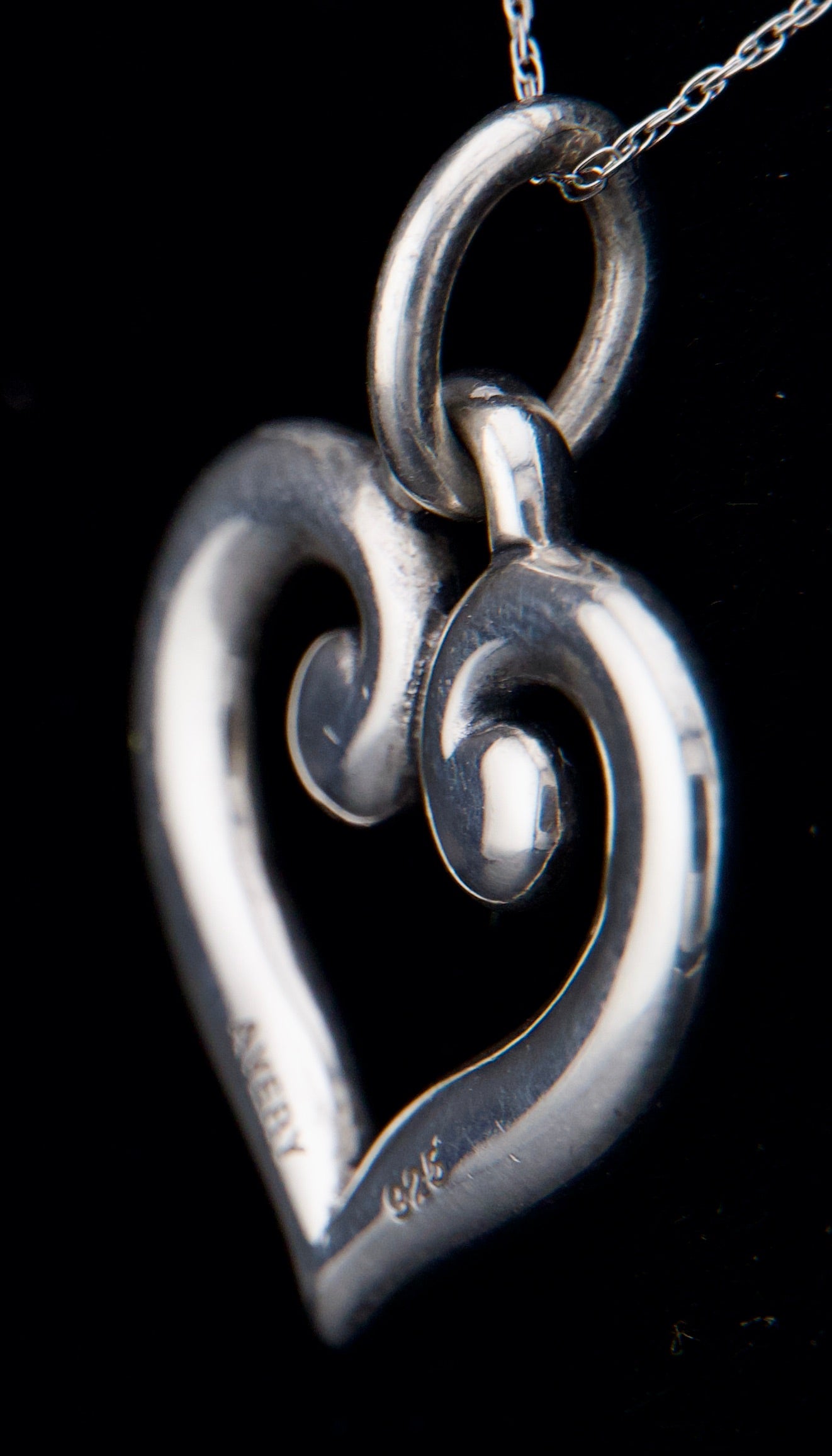 James Avery Retired Silver Scroll Heart Charm or Pendant