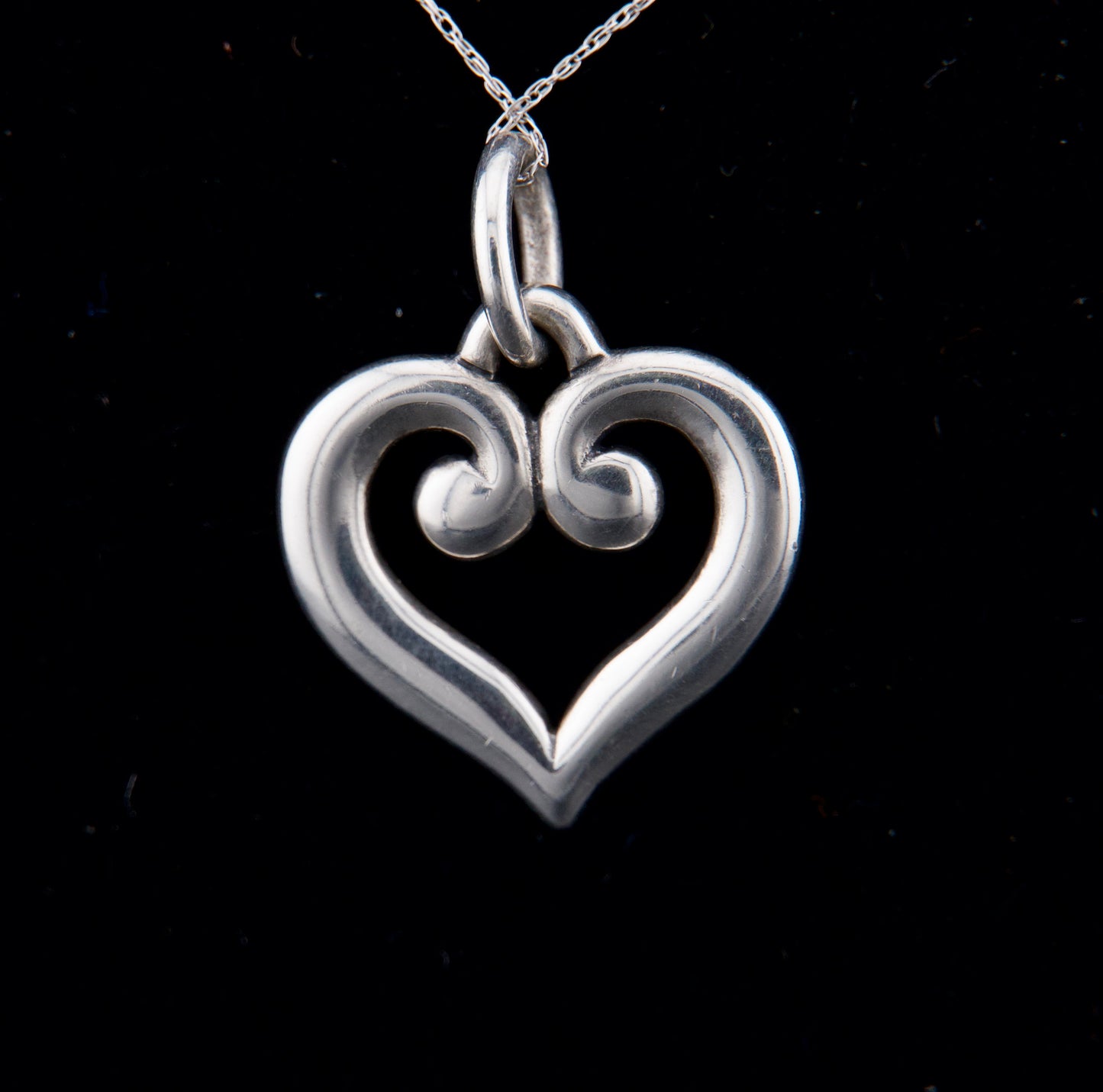James Avery Retired Silver Scroll Heart Charm or Pendant