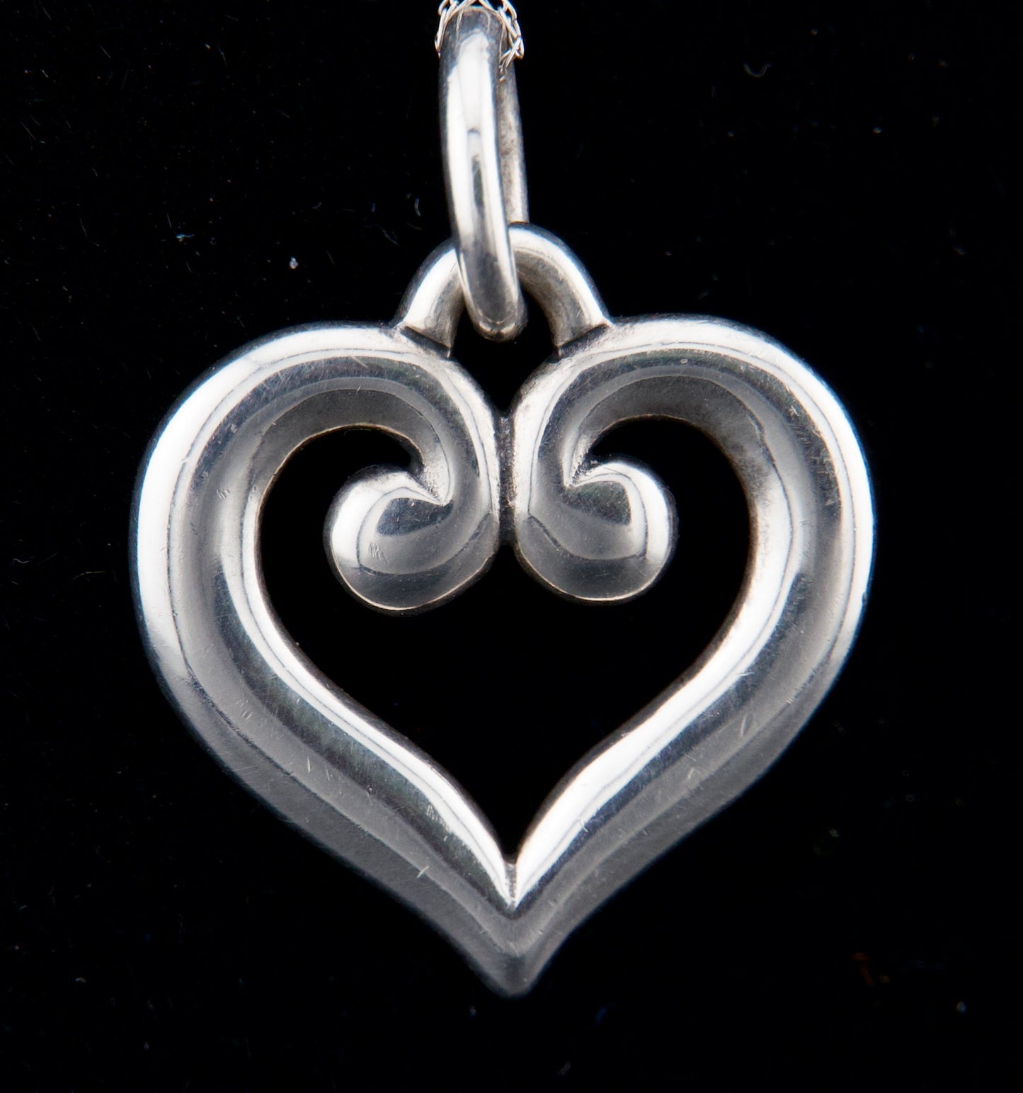 James Avery Retired Silver Scroll Heart Charm or Pendant