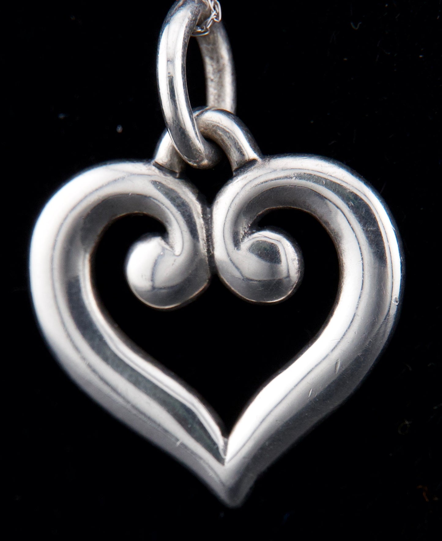 James Avery Retired Silver Scroll Heart Charm or Pendant