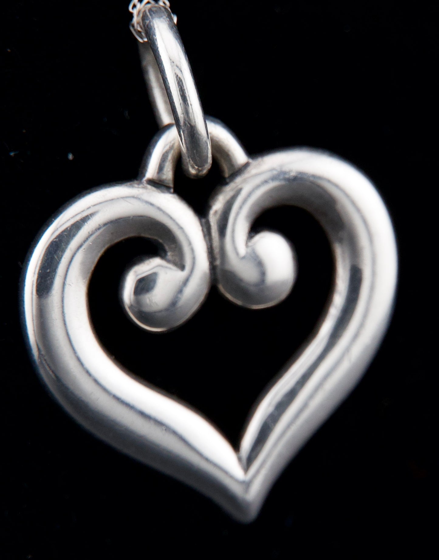 James Avery Retired Silver Scroll Heart Charm or Pendant