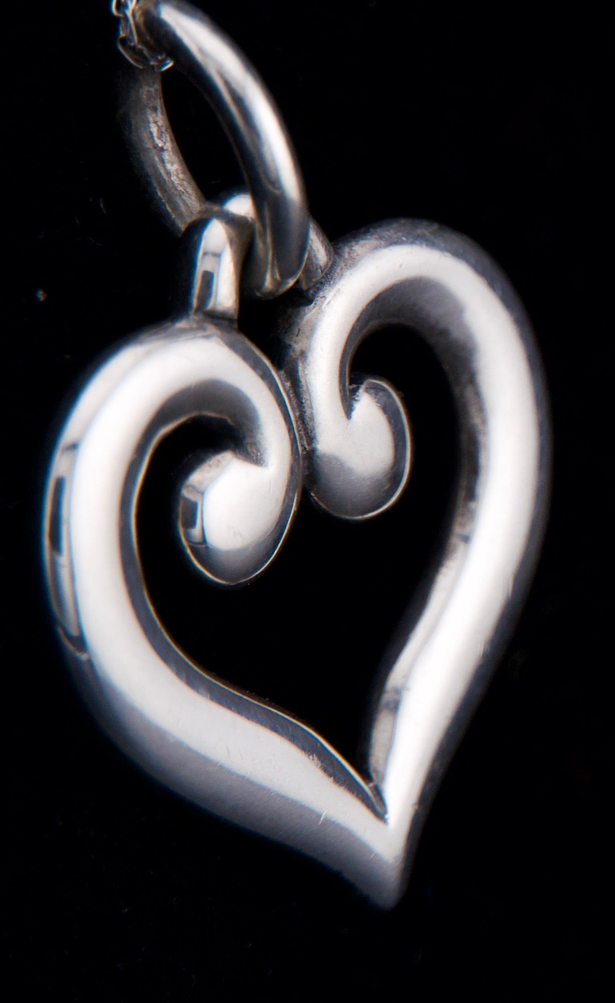 James Avery Retired Silver Scroll Heart Charm or Pendant