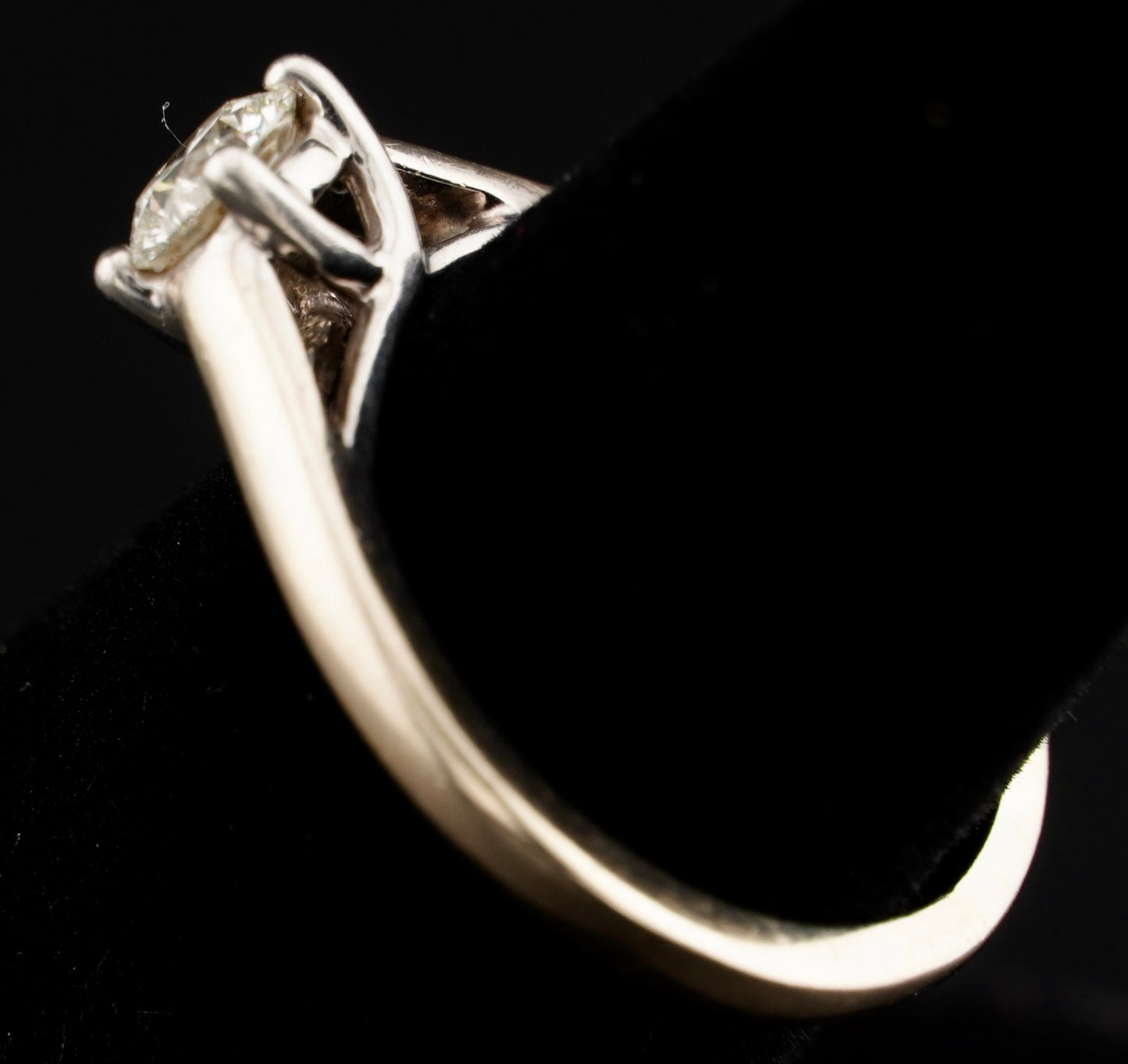 Tolkowsky Ideal Cut .48CT Solitaire Diamond 14KT Gold Engagement Ring Size 6
