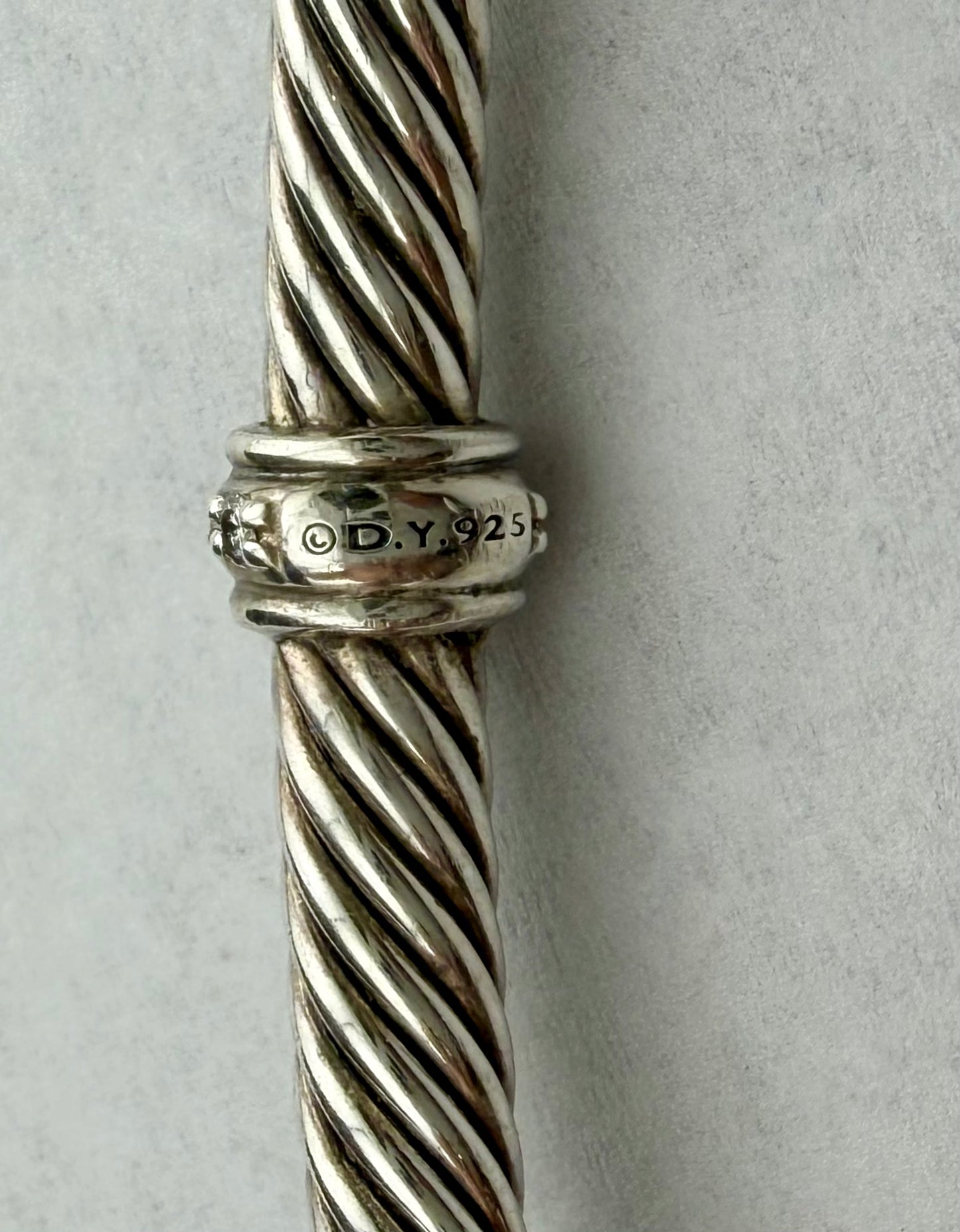 David Yurman Classic Cable Pavé Set Diamond Sterling Silver Bracelet