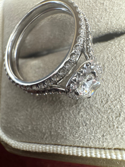 Platinum Diamond Engagement Ring size 6.5 CERTIFIED