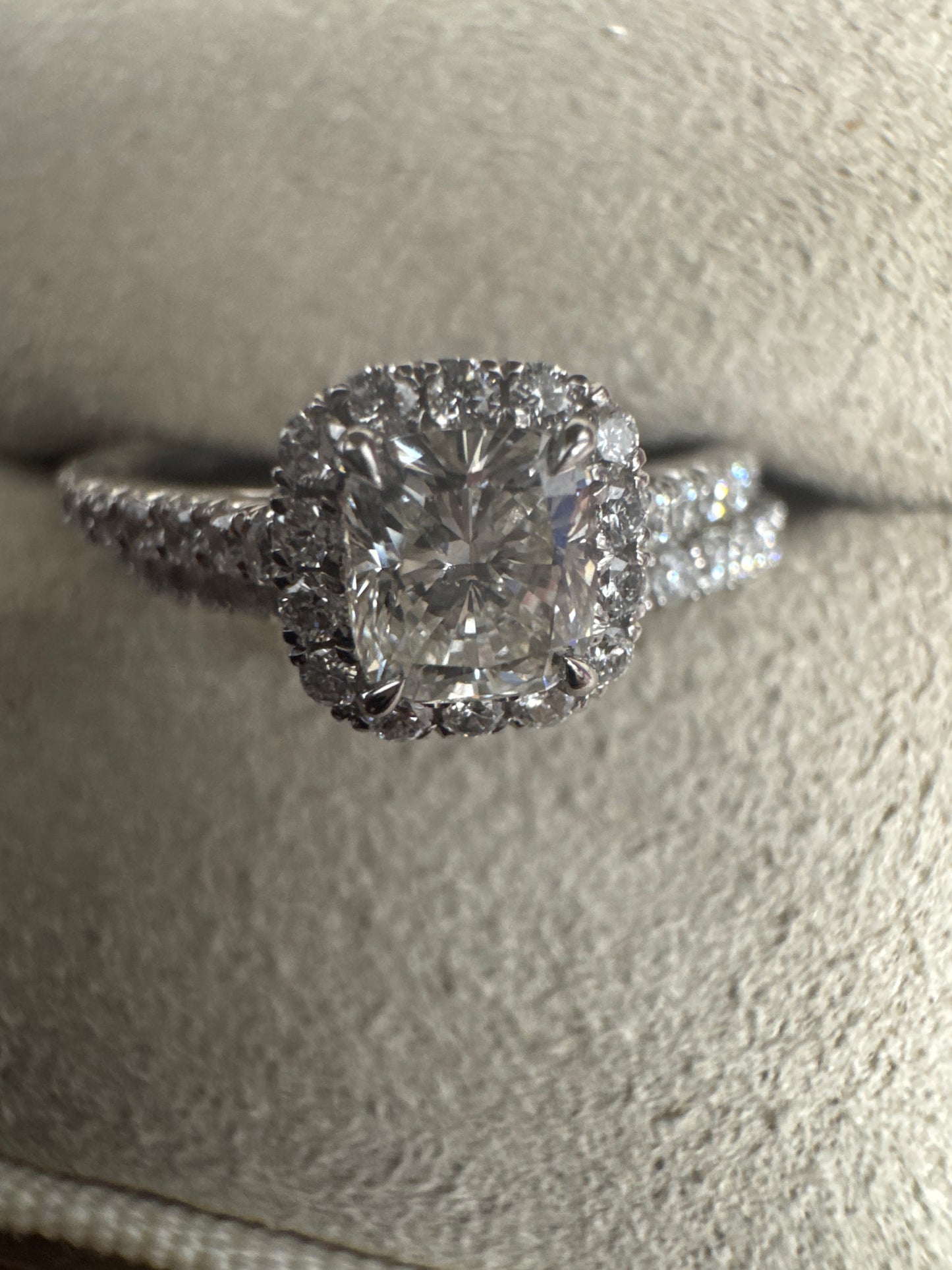 Platinum Diamond Engagement Ring size 6.5 CERTIFIED