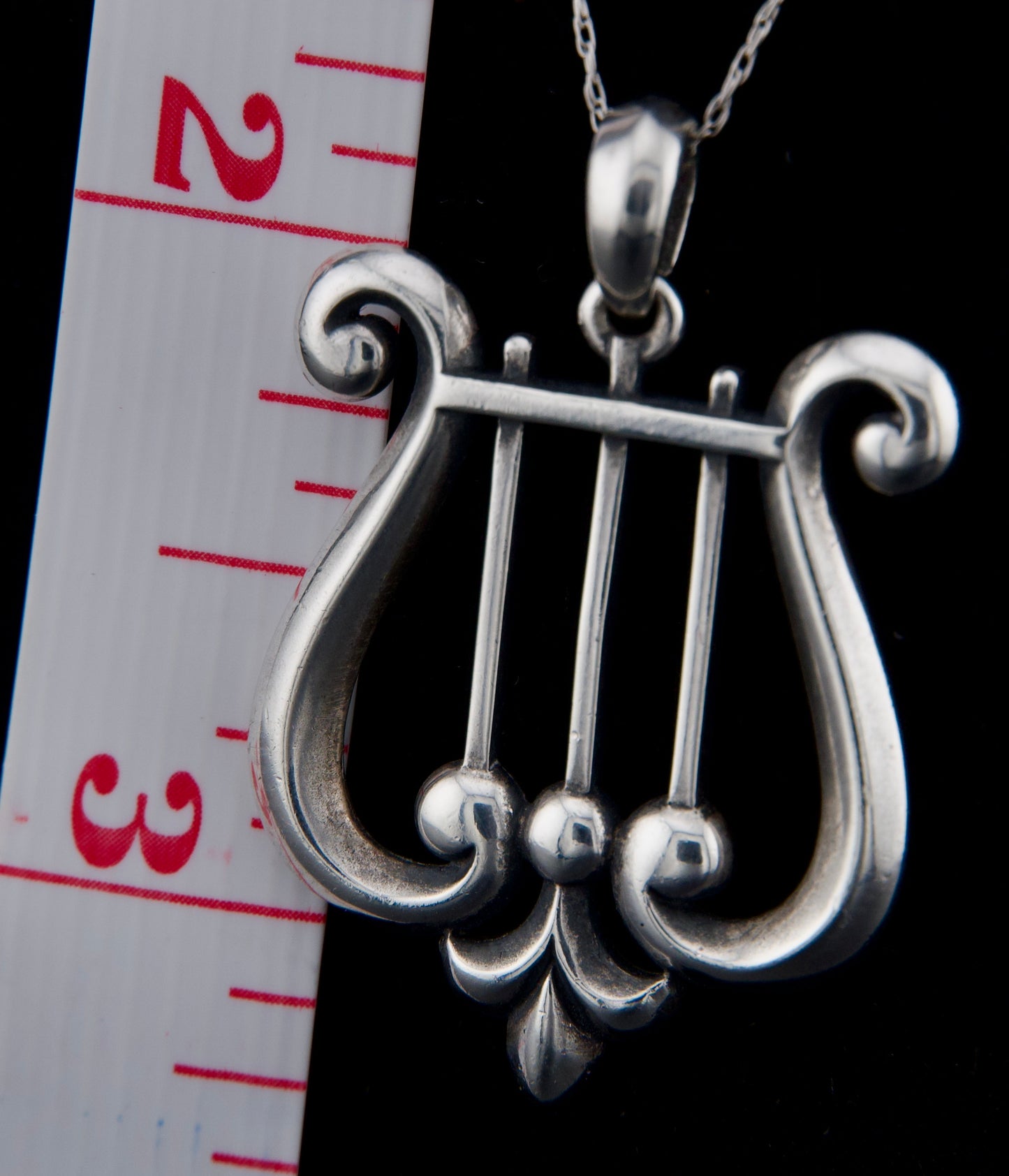 James Avery Retired Sterling Silver Lyre Harp Pendant
