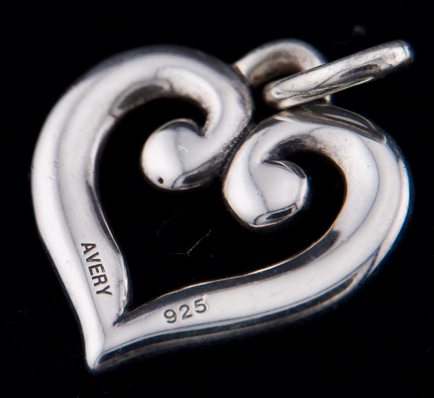 James Avery Retired Silver Scroll Heart Charm or Pendant