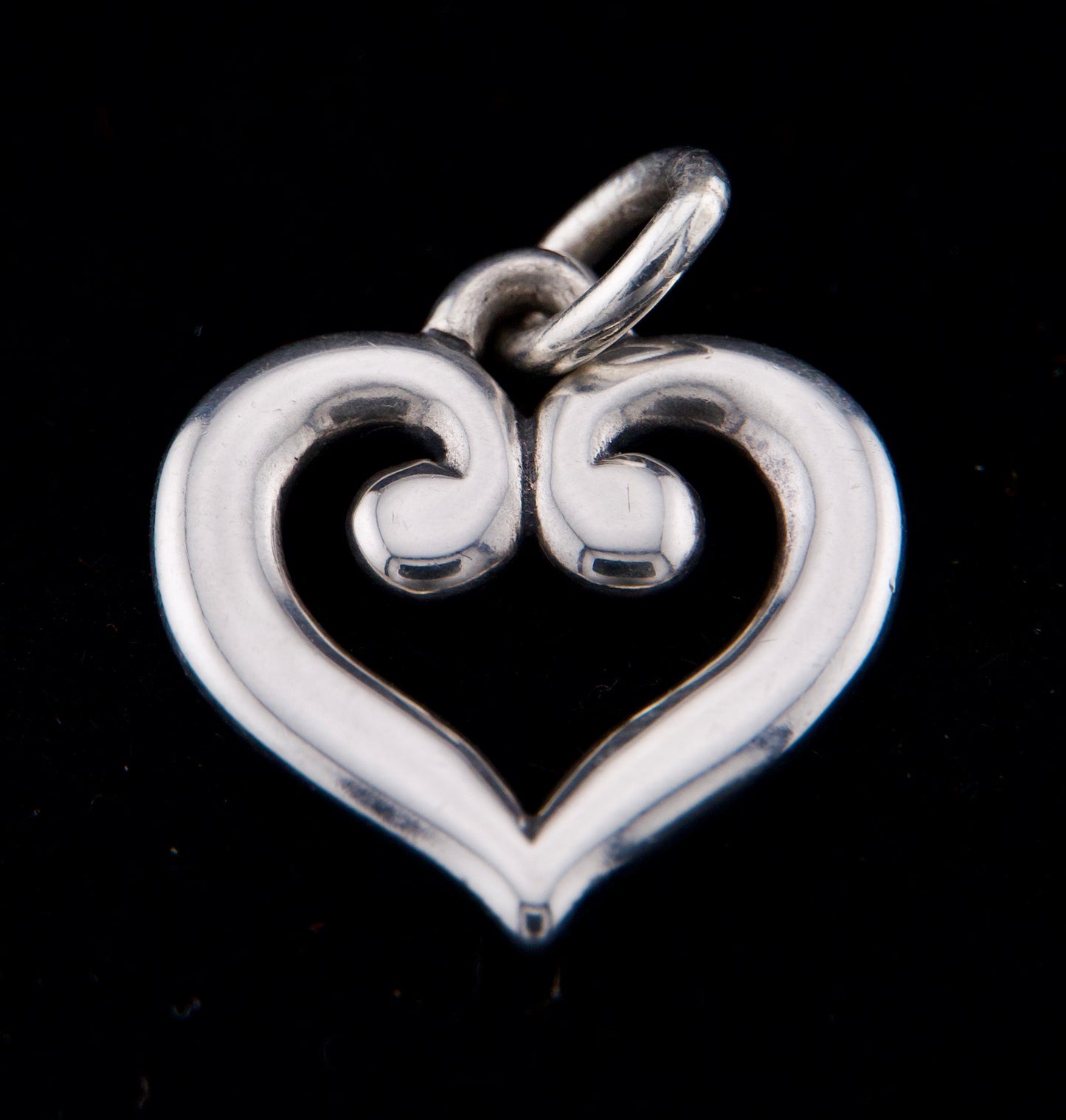 James Avery Retired Silver Scroll Heart Charm or Pendant