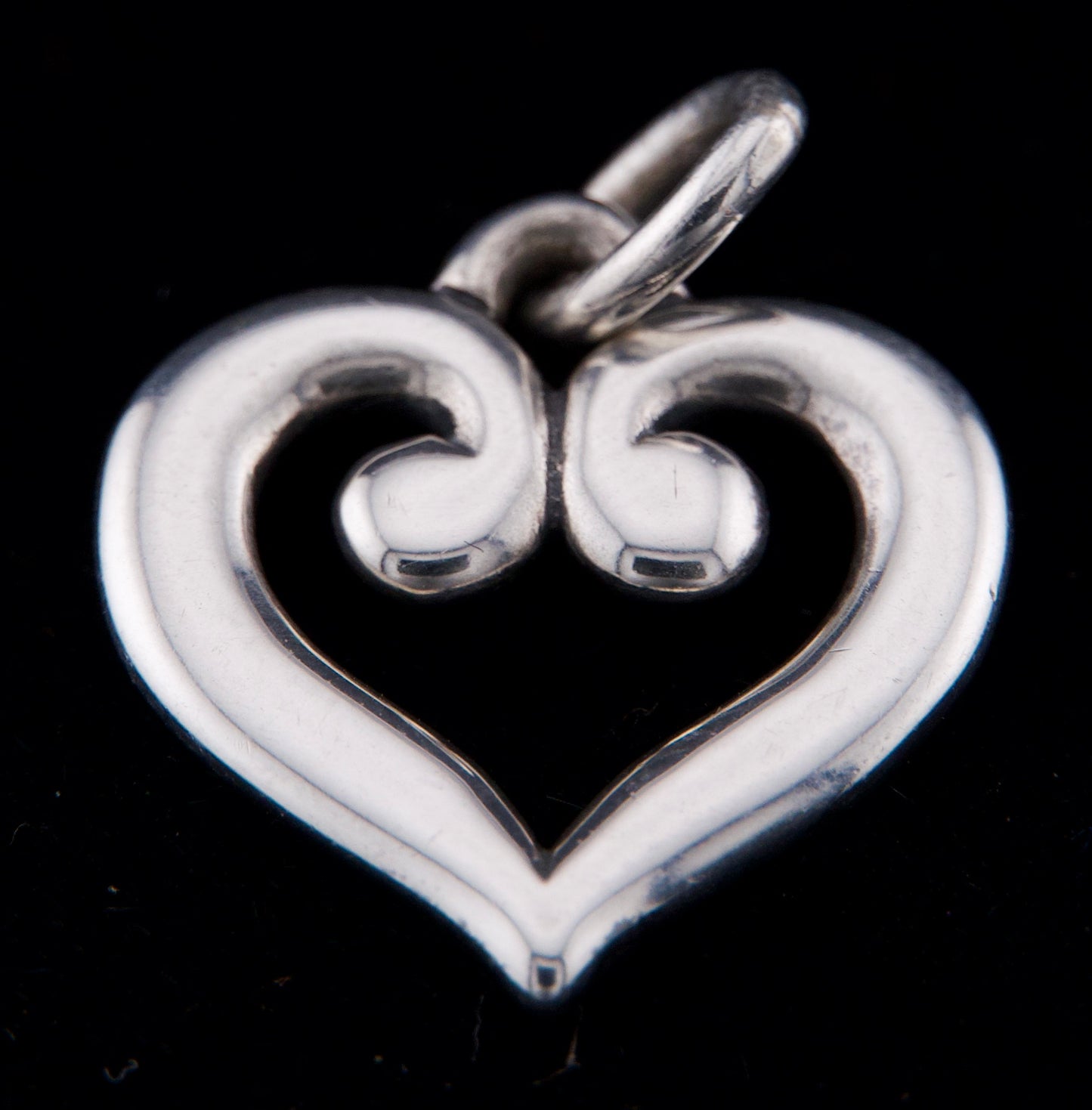 James Avery Retired Silver Scroll Heart Charm or Pendant