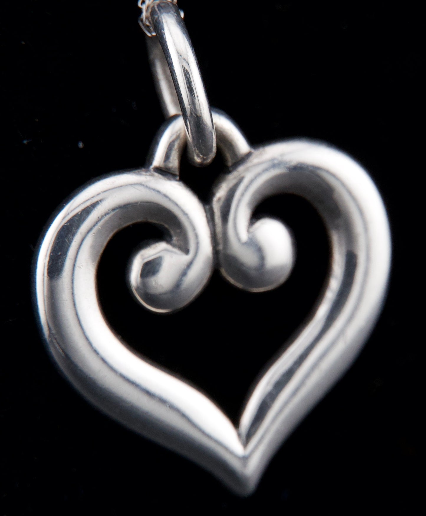 James Avery Retired Silver Scroll Heart Charm or Pendant