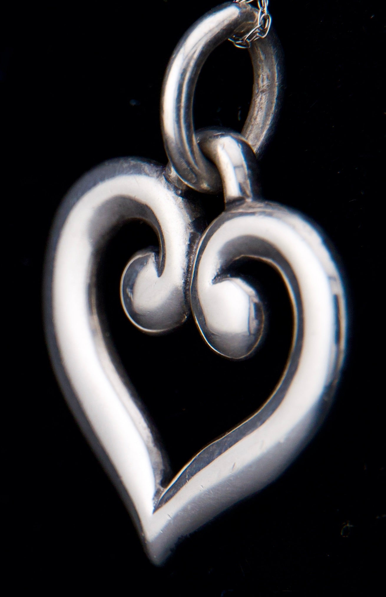 James Avery Retired Silver Scroll Heart Charm or Pendant