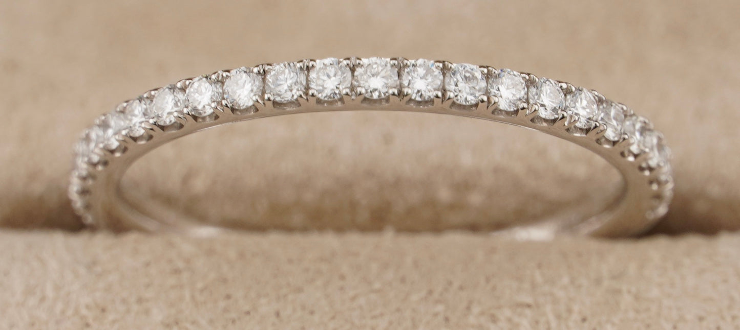 0.51Ct Cushion H VS2 Diamond in a Platinum Halo Setting with 36= .36ctw Round Brilliant G VS Diamonds Paired with a 28=.03ctw Round Brilliant G VS Diamond Platinum Wedding Band SIZE 6.5