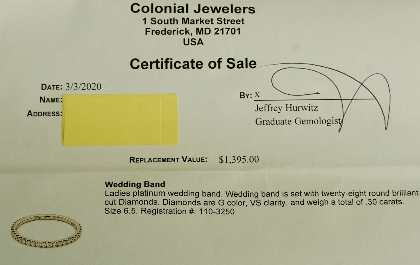0.51Ct Cushion H VS2 Diamond in a Platinum Halo Setting with 36= .36ctw Round Brilliant G VS Diamonds Paired with a 28=.03ctw Round Brilliant G VS Diamond Platinum Wedding Band SIZE 6.5