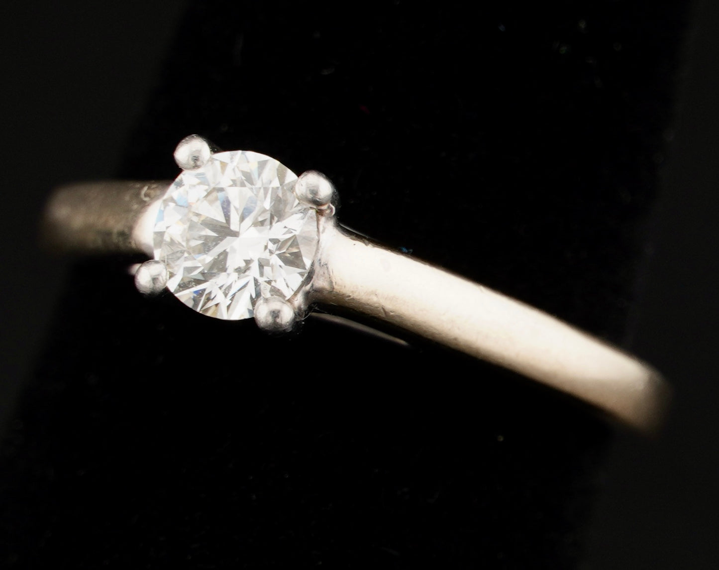 Tolkowsky Ideal Cut .48CT Solitaire Diamond 14KT Gold Engagement Ring Size 6