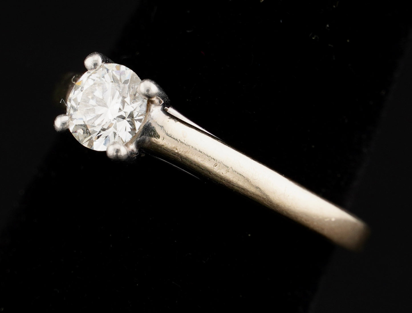 Tolkowsky Ideal Cut .48CT Solitaire Diamond 14KT Gold Engagement Ring Size 6