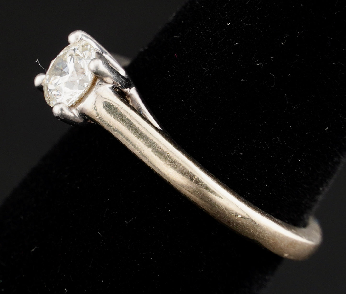 Tolkowsky Ideal Cut .48CT Solitaire Diamond 14KT Gold Engagement Ring Size 6