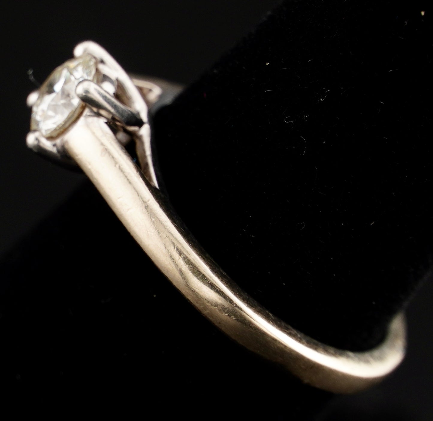 Tolkowsky Ideal Cut .48CT Solitaire Diamond 14KT Gold Engagement Ring Size 6