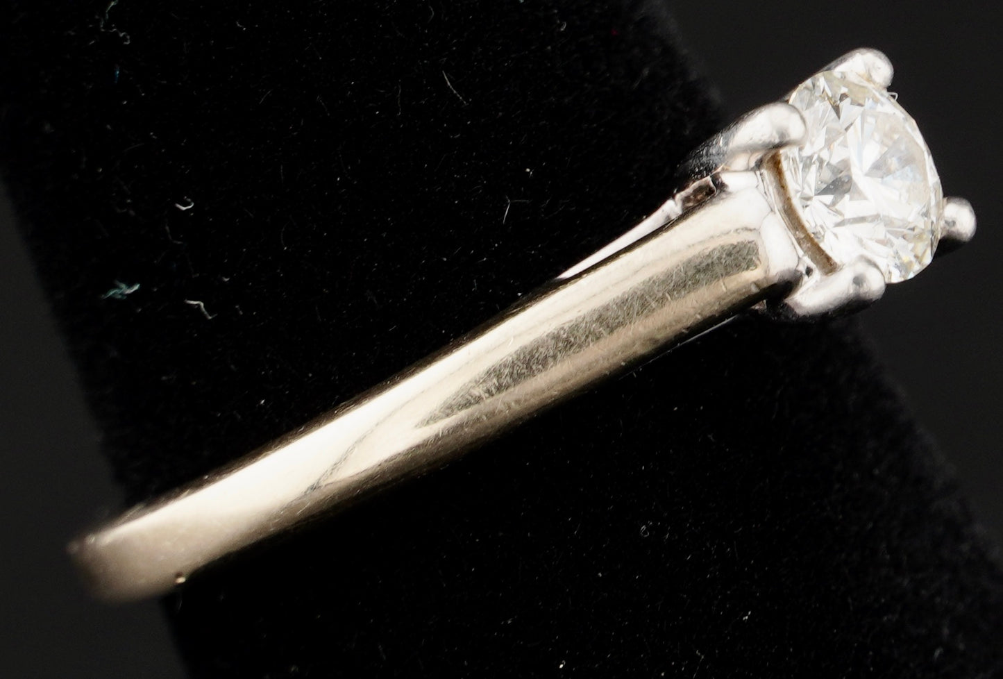 Tolkowsky Ideal Cut .48CT Solitaire Diamond 14KT Gold Engagement Ring Size 6