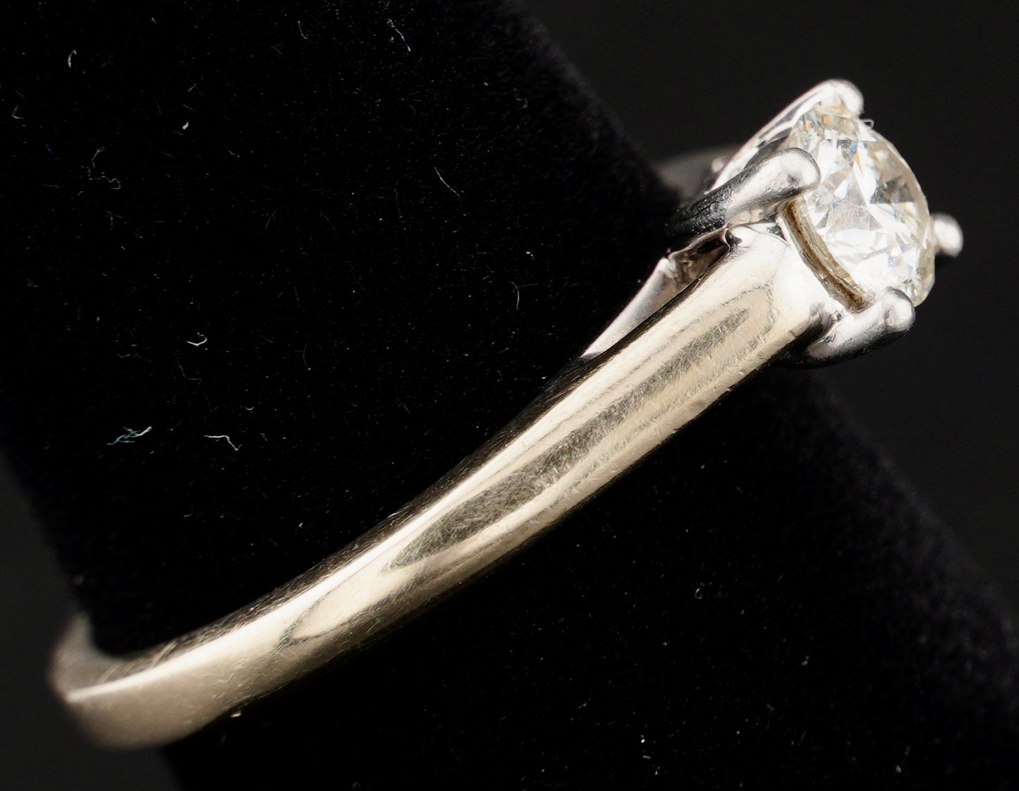 Tolkowsky Ideal Cut .48CT Solitaire Diamond 14KT Gold Engagement Ring Size 6