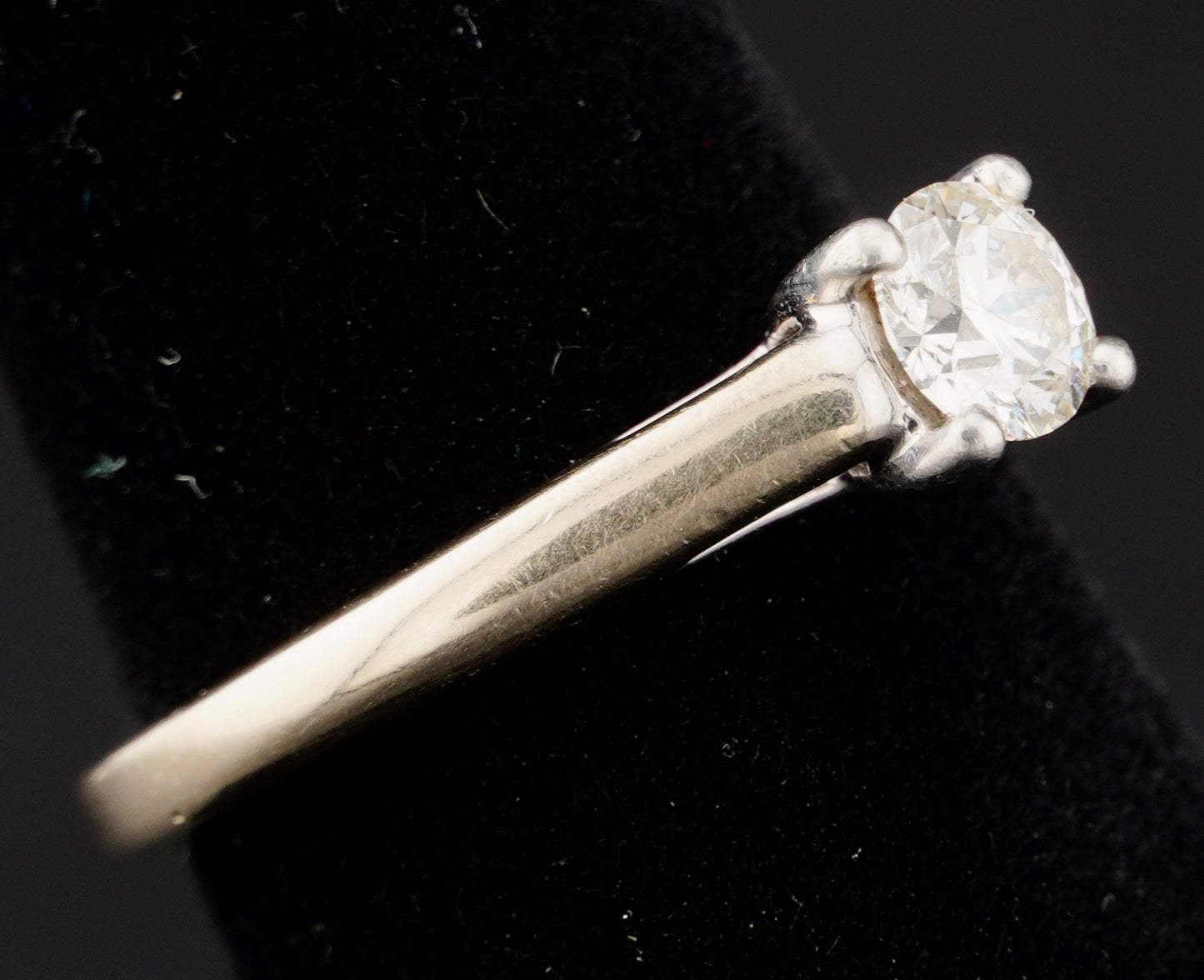 Tolkowsky Ideal Cut .48CT Solitaire Diamond 14KT Gold Engagement Ring Size 6