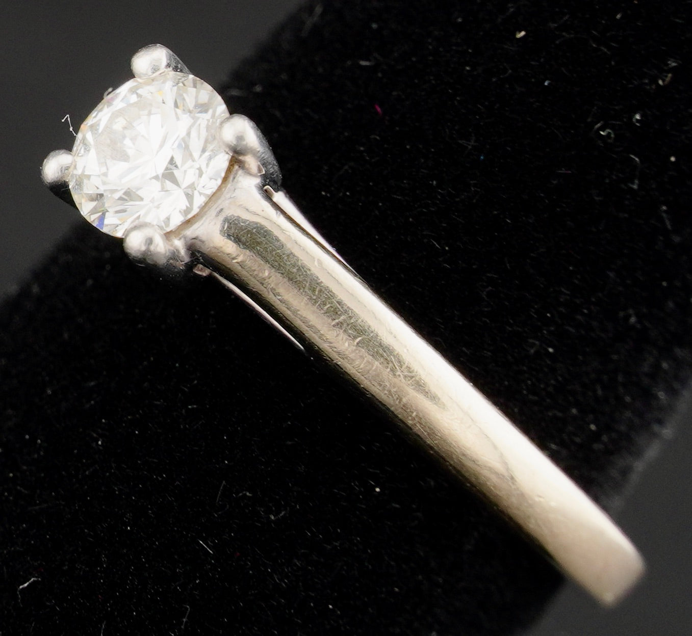Tolkowsky Ideal Cut .48CT Solitaire Diamond 14KT Gold Engagement Ring Size 6