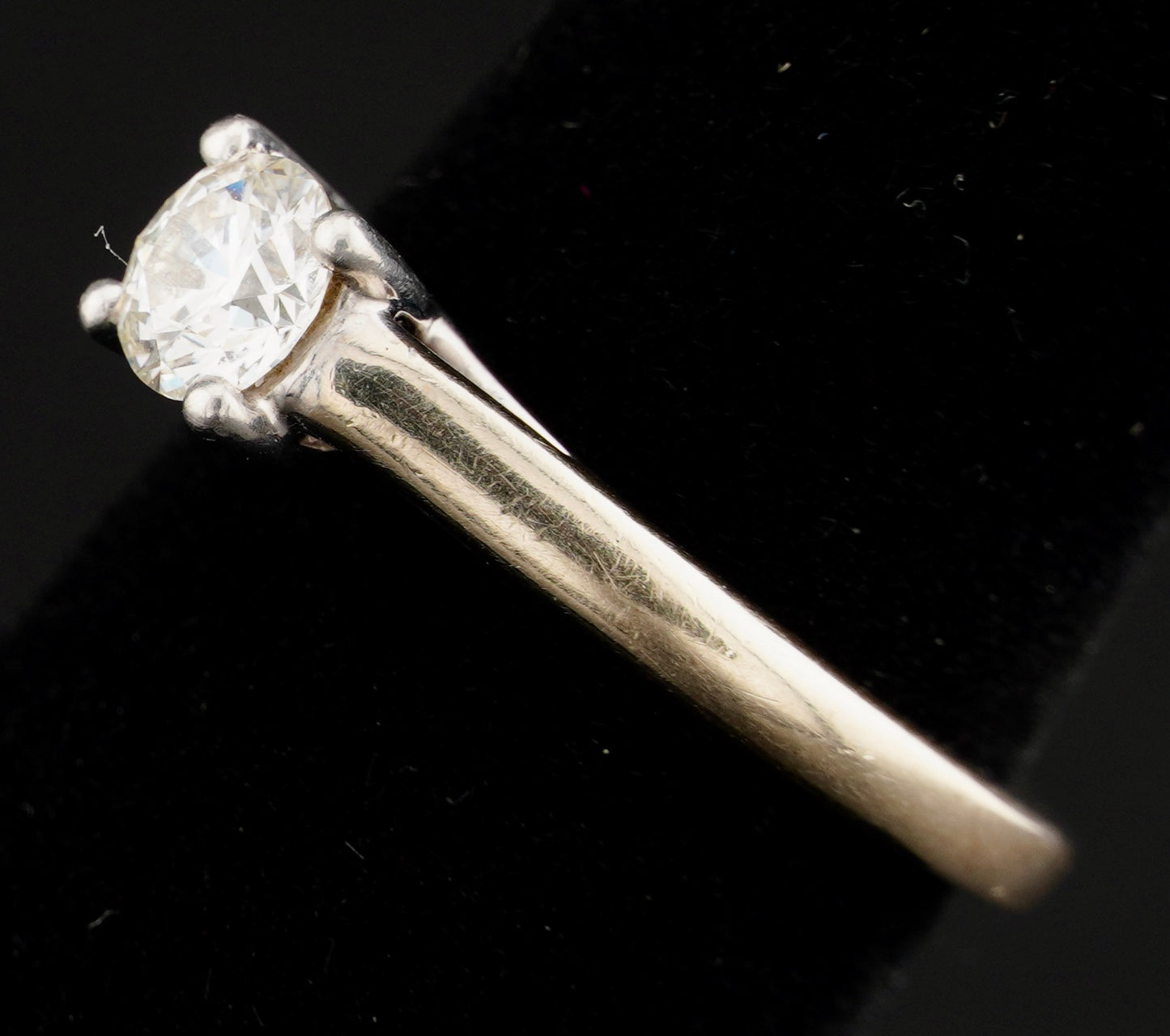 Tolkowsky Ideal Cut .48CT Solitaire Diamond 14KT Gold Engagement Ring Size 6