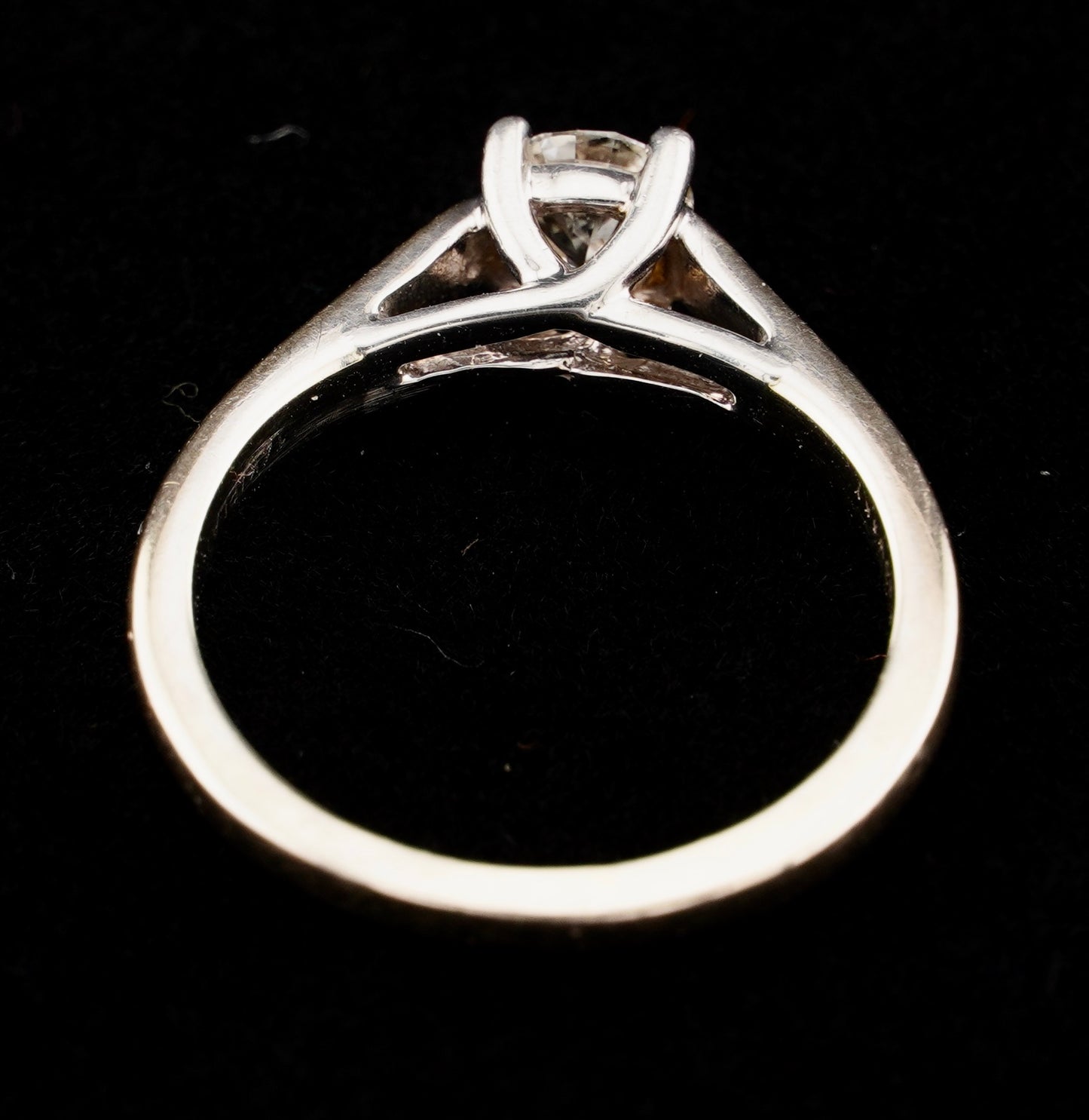 Tolkowsky Ideal Cut .48CT Solitaire Diamond 14KT Gold Engagement Ring Size 6