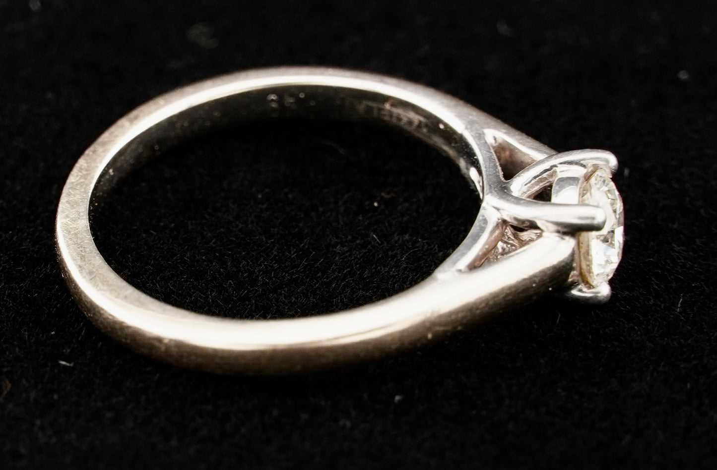 Tolkowsky Ideal Cut .48CT Solitaire Diamond 14KT Gold Engagement Ring Size 6