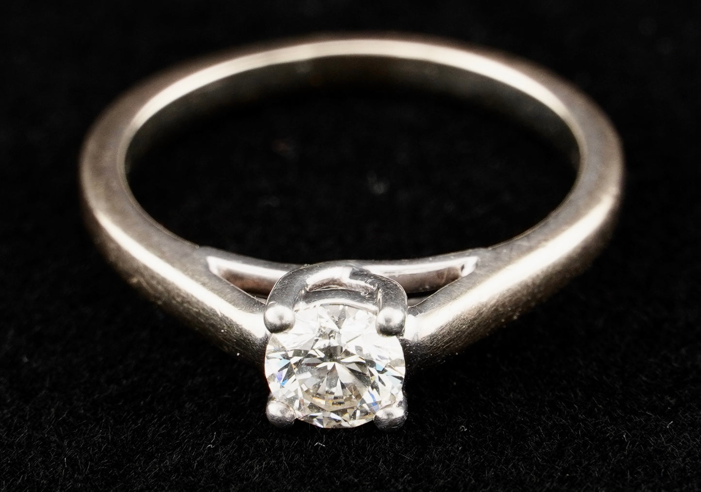 Tolkowsky Ideal Cut .48CT Solitaire Diamond 14KT Gold Engagement Ring Size 6