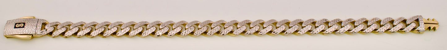 Monaco Two-Toned 10kt Cuban style Bracelet