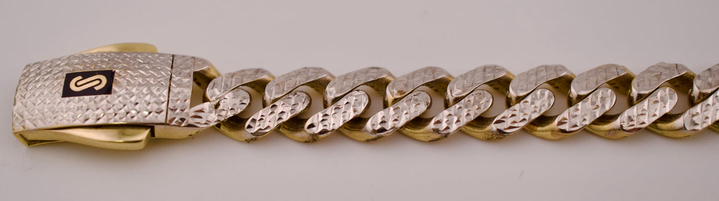 Monaco Two-Toned 10kt Cuban style Bracelet