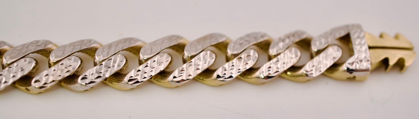 Monaco Two-Toned 10kt Cuban style Bracelet