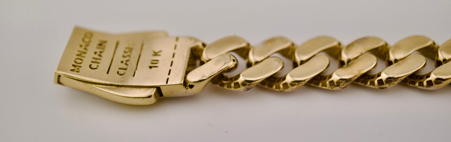 Monaco Two-Toned 10kt Cuban style Bracelet