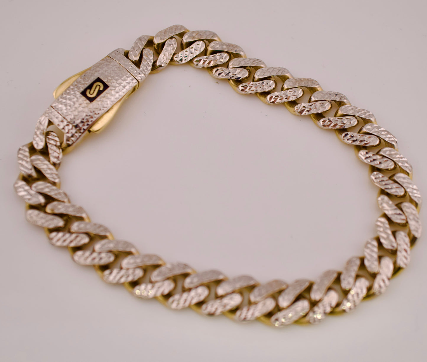 Monaco Two-Toned 10kt Cuban style Bracelet