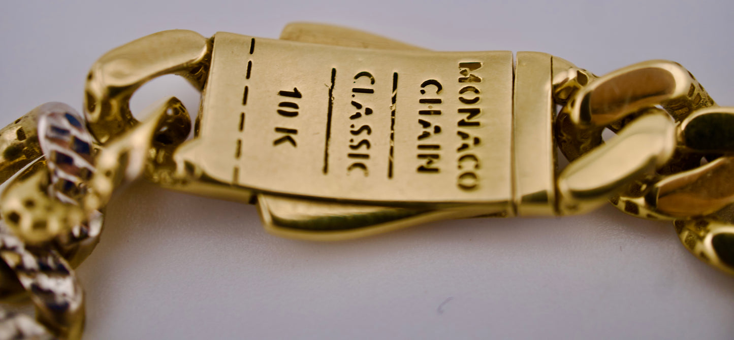 Monaco Two-Toned 10kt Cuban style Bracelet