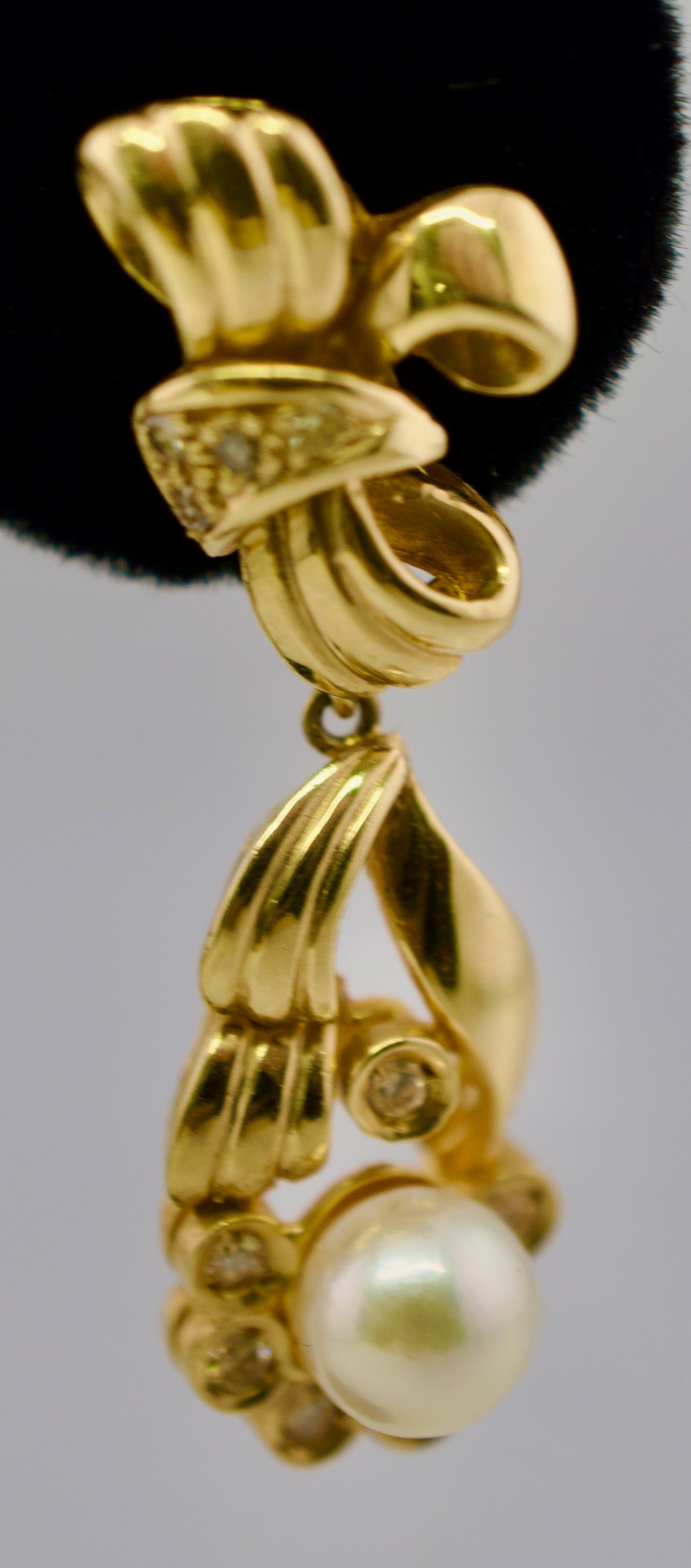 Charming Cultured Pearl and Diamond Dangles in 14kt Yellow Gold